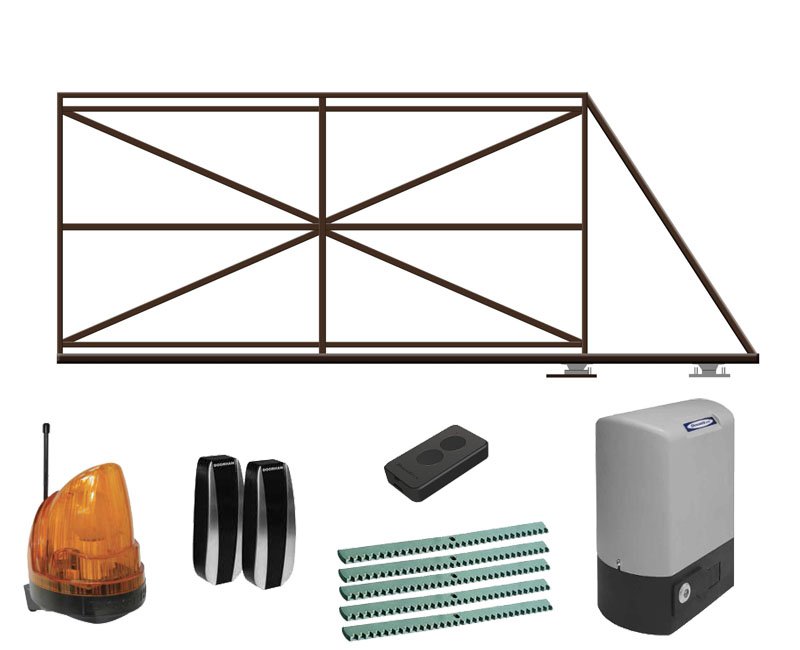 КОРН 70УН0-Т60КТ + SL-800KIT Откатные ворота КОРН серии ЭКО с электроприводом DOORHAN SL-800KIT