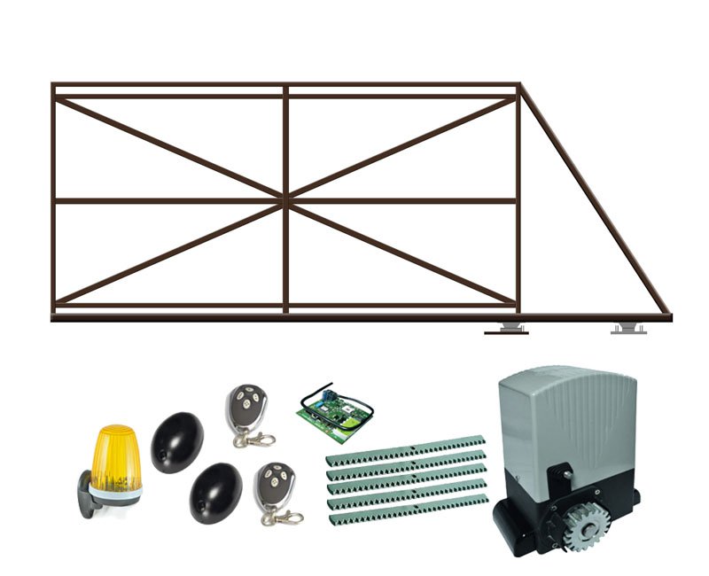 КОРН 70УН0-Т60КТ + ASL500KIT FULL Откатные ворота КОРН серии ЭКО с электроприводом AN-MOTORS ASL500KIT FULL